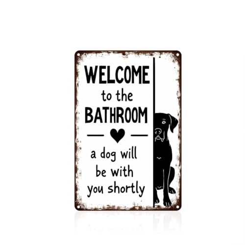 Funnysign Dog Lovers Bathroom Tin Sign 8x12 Inch