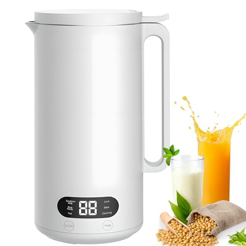 Máquina para hacer leche de nueces, 350 ml de leche de soja con temporizador de 12 horas, funciones de limpieza automática y mantenimiento del calor, máquina de plantas lechosas para uso doméstico