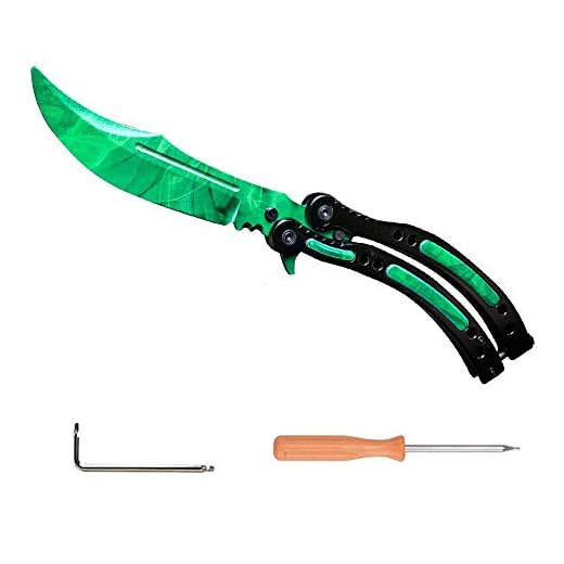 KNIFER Cross Fire Csgo Mariposa Cuchillo, Sport Cross Fire Go Cuchillo, no Sharp (Nuevo Verde)