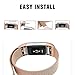 Erencook Bands Compatible with Fitbit Charge 2 Band, Adjustable Stainless Steel Magnetic Lock Replacement Wristband for Women Men (Rosegold, Large)