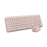 Logitech MK250 Bluetooth Wireless Mouse and Keyboard Combo: Fast & Easy Connectivity, Compact Wireless Keyboard, Ambidextrous Mouse, Durable Build - Windows/MacOS - Rose