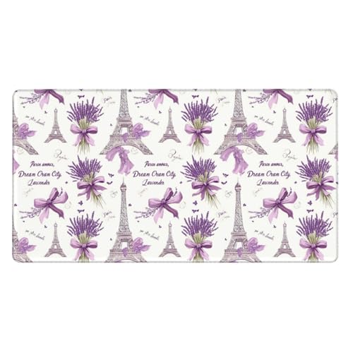 Grand tapis de souris de jeu violet lavande pour un bureau ordonné et sans reflets
