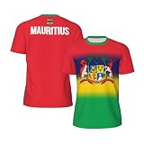 Jersey-Mesh-T-Shirt mit Mauritius-Flagge und Farbverlauf im 3D-Druckverfahren für Laufen und Radfahren