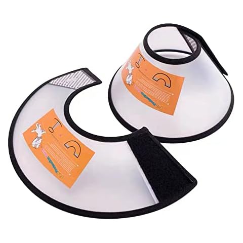 Angeer 2 Pcs of Cat Cone Collar, Adjustable Pet Cone Protective Collar Anti-Bite Lick Wound Cone Healing (S, White) Cover