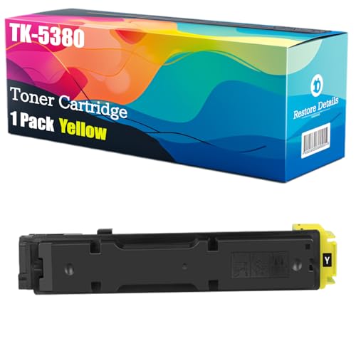 High Yield TK-5380 TK-5380K C M Y Toner Cartridge Compatible for Kyocera ECOSYS MA4000cifx MA4000cix PA4000cx Printer, Unleash High-Definition Printing, Achieving 13000 Pages (Yellow)