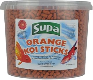 Supa Koi Orange Pond Sticks Fish Food 3 Litre Bucket | Premium Quality Pond Fish Food Offering A Nutritionally Balanced Diet | Contains Spirulina Which Enhances The Colour Of Your Fish