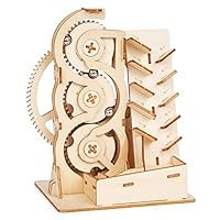 Sarsumir 3D Wooden Puzzle Mechanical Gear Model 3D Wooden Craft Model Kits to Build Waterwheel Assembly Wooden Puzzle DIY Kits Building Construction Crafts Kits for Teens Adults Marble Run