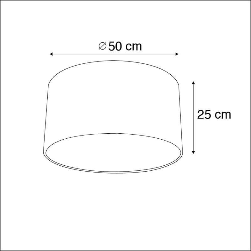 QAZQA cilinder velours - Paralume Classico - luce - Ø 500 mm - Taupe -
