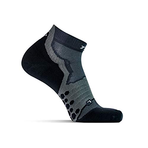 Thirty48 Performance Compression Low Cut Running Socks For Men And Women | More Compression Where Needed ([3 Pair] Black/Gray, Small - Women 5-6.5 // Men 6-7.5) #TOP1