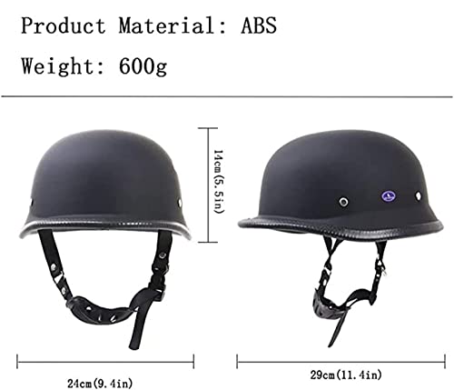 Vintage German Style Motorcycle Helmet, Thin Skull Cap Half Helmet For Adult Men Women, Novelty Dot Approved Half Shell Helmet, Retro Half Face Helmet For Cruiser Scooter Chopper E,M #TOP4