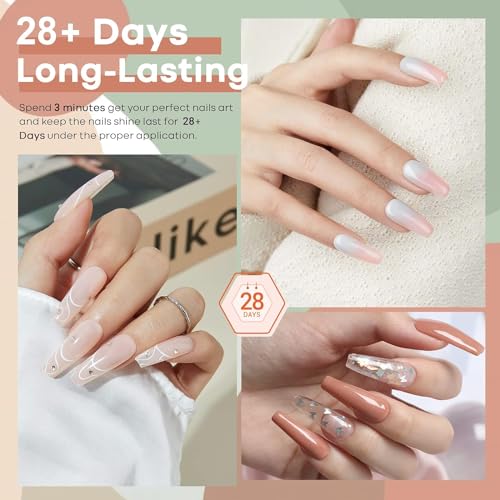 Image of DUDUSTRONG Bolt Bee Gel Glossy Finish Nail Polish Kit Nude Gel Nail Polish Set - 6 Colors Neutral Skin Tone Gel Polish Led Nail Art For Women (A3 Fashion Shown (02+05+123+62+19+126)), 90 Ml