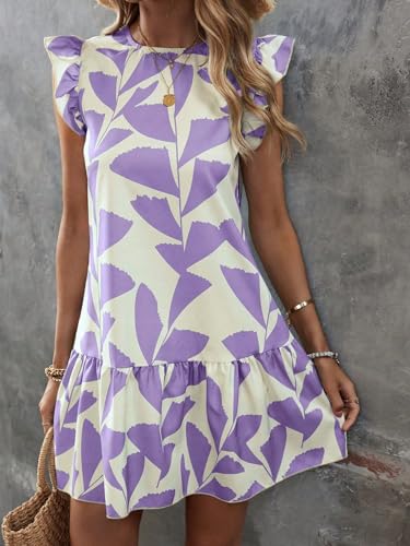 Image of SISKIN Women's 2025 Summer Beach Hobo Ruffle Trim Dresses Sleeveless Flowy Vocation Sun Dress Outfit Woman
