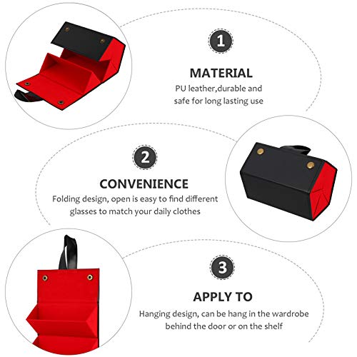 Estojo organizador de óculos de sol de couro com 5 compartimentos da Besportble, caixa dobrável para