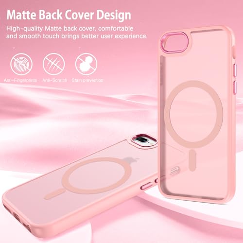 Coque iPhone 8 Plus compatible Magsafe protection antichoc rose mate - 4