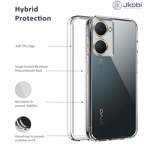 Image of Jkobi Back Cover for Vivo Y18 | Vivo Y18e | Vivo Y03 | Vivo Y18i (Silicone Clear Shockproof Case with Camera Protection | Soft and Flexible | Transparent)