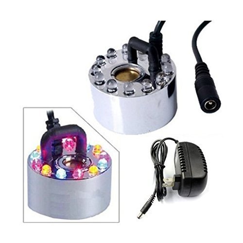 New Atomizer Water Level Sensor 12 Led Lights Assorted Color Ultrasonic Water Pond Fountain Mist Maker Machine Light Fogger Mister Maker With Ac Adapter #TOP1