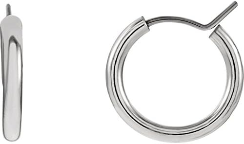 IceCrave Women's Blomdahl Rhodium-Plated Titanium Hoop Earrings