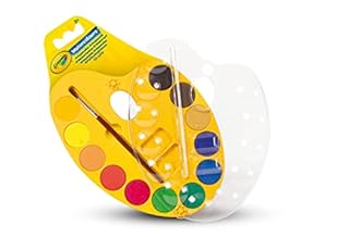 CRAYOLA Washable Watercolour Paint Palette | Includes 12 Watercolour Paints and 1 Paintbrush | Craft Kit for Kids | For Ages 3+