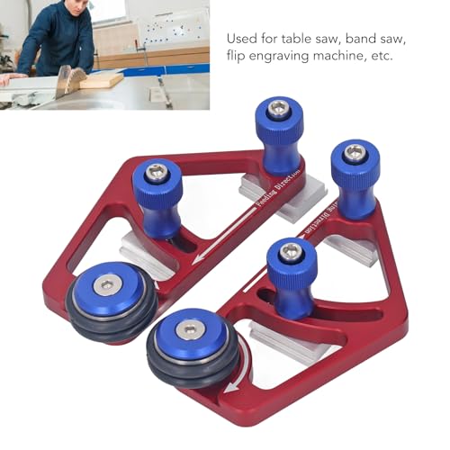 Alimentador de rodillos ajustable Walfront de aluminio con guiado anticaída para sierra 4