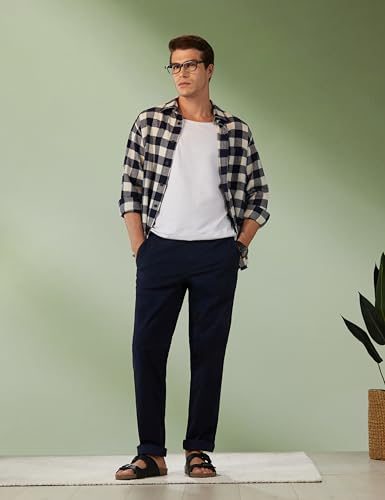 Image of Gap Men Solid Straight Fit Full Length Trousers