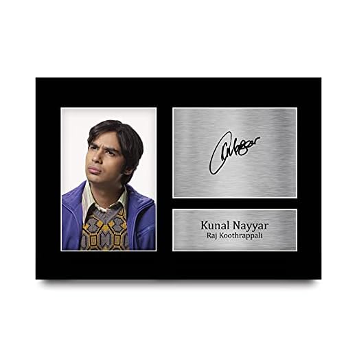 HWC Trading A4 Kunal Nayyar Big Bang Theory Raj Koothrappali Los Regalos Imprimieron La Imagen Firmada Del Autógrafo Para Los Fans De La Demostración De Televisión