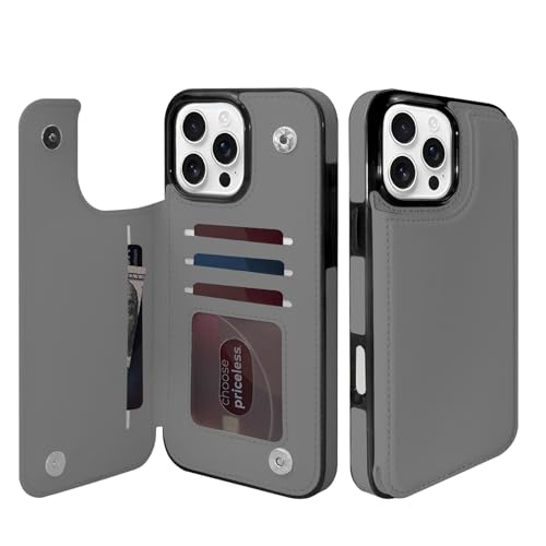 Étui portefeuille iPhone 16 Pro Max en cuir antichoc de 6,9 pouces couleur latte avec support