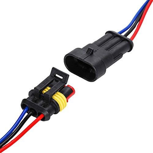 HIFROM 5 Kit (2 + 3 + 4 Pin) Car Male & Female Waterproof Electrical Connectors Plug Socket Kit With 10cm Wire AWG Gauge Marine - Thumbnail 7