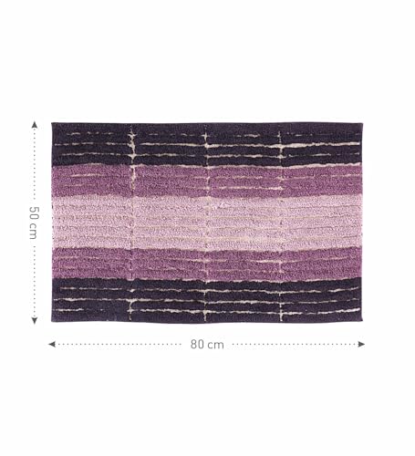 Image of Obsessions Soft & Plush Bath Mat | Quick Dry, Stain & Skid Resistant | Luxuriously Soft, Long Lasting Color | TPR Latex Backing, Size 50x80 cm, Mauve & Plum