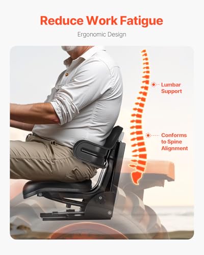 VEVOR Universal Gabelstaplersitz 61x51x51 cm, Traktorsitz, Schleppersitz, Treckersitz, Staplersitz, Traktor Sitz PVC-Kunstleder und hochelastischem Polyurethanschaum, ideal für Kompaktlader-Bulldozer