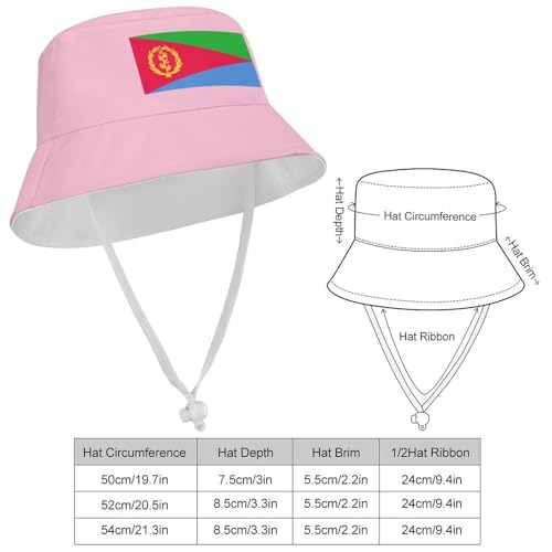 Kids Bucket Hat for Girls & Boys, Eritrea Flag Pattern Bucket Hat for Girls Boys,Fun & Cool Fun Outdoor Vacation2