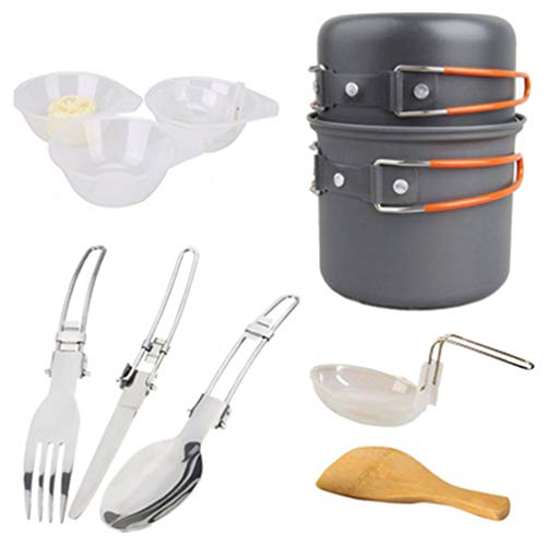 WINOMO Kit de confusão de utensílios de cozinha portátil dobrável panelas de acampamento, talheres d