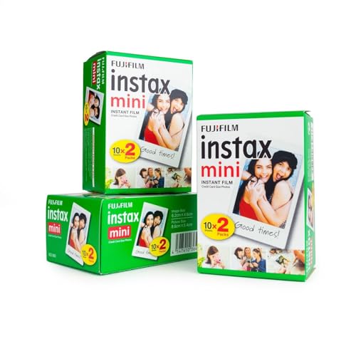Fujifilm Mini Película: 60 fotos en total, (20 hojas x 3) – Multipack para cámaras instantáneas Fujifilm