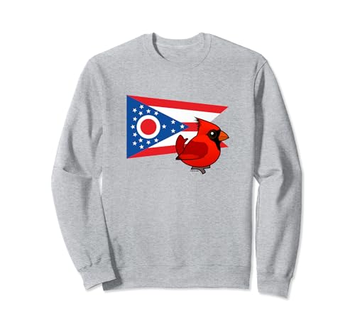 State Birdorable of Ohio Northern Cardinal Cute Cartoon Bird Sweatshirt