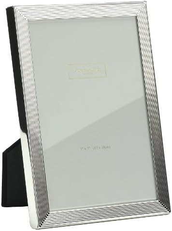Addison Ross FR0723, Photo Frame, 4x6, Silver Plate Grooved, 4 x 6 Inches