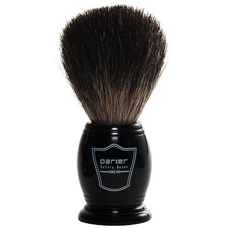 Parker Safety Razor 100% Black Badger Bristle Shaving Brush with Ebony Handle & Free Stand
