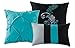 Chezmoi Collection Napa 7-Piece Luxury Leaves Scroll Embroidery Bedding Comforter Set (Queen, Teal Blue/Gray/Black)