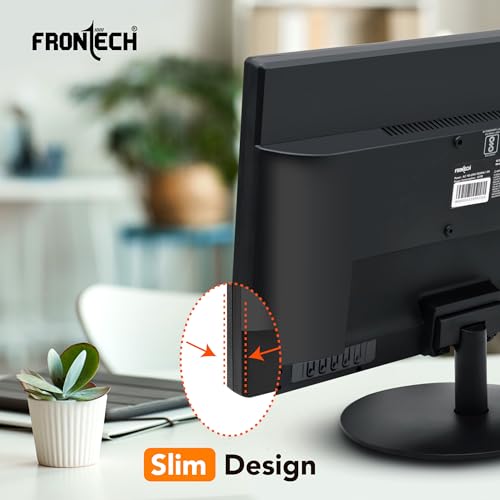 Image of FRONTECH 18.5 Inch HD LED Monitor | Refresh Rate 75 Hz, 1366 x 768 Pixels | Slim & Stylish Design with 220 Nits Brightness | HDMI & VGA Ports, Built-in Power Supply (MON-0006,Black)