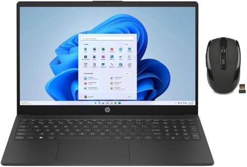 HP 15.6" HD Display Laptop | Intel Processor N200 | Intel UHD Graphics | Microsoft 365 Included | Black| 4GB RAM | 128GB SSD | Windows 11 S | Bundle with Wireless Mouse