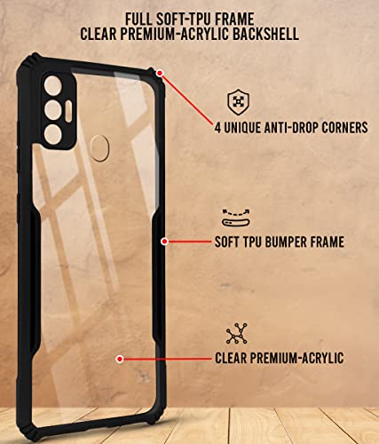 Image of Jkobi Hard PC Crystal Bumper Shockproof Back Cover Case for Tecno Spark 7 | 7T with Camera Protection (Matte Black)