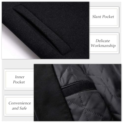APTRO Men's Wool Trench Coat Winter Hoodie Coat Premium Business Wool Jacket4