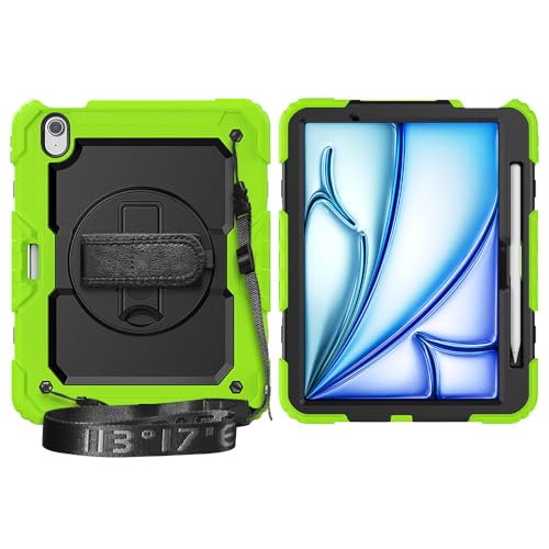 Coque iPad Air 11 M2 anti-chute jaune protège écran et stylet perdus