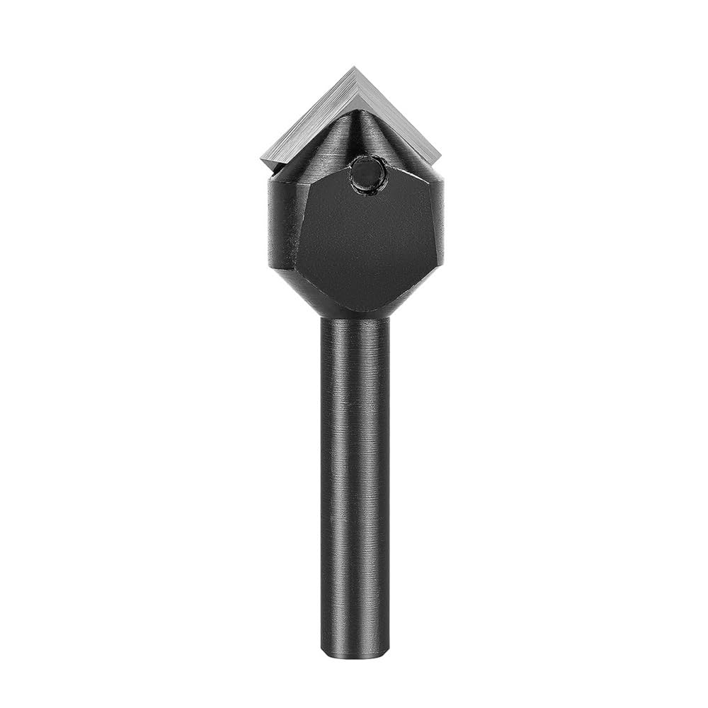 Fresa per buco della serratura Inserto in metallo duro con scanalatura a V da 90 gradi, singola, gambo 1/4 di pollice, fresa for incisione su legno CNC, smusso e intaglio, 1 pezz0