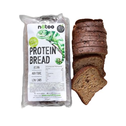 NÄTOO Pane proteico a Fette, 30% di Proteine, con Basso Contenuto di Carboidrati - 2 CONFEZIONI DA 365gr. - Pane a Fette ideale per la Dieta Chetogenica morbido e gustoso