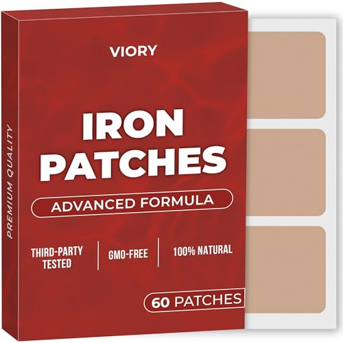 Iron Patches (Pack of 60) - 100% Natural Patch for Women and Men - with Biotin - Energy, Focus & Body Support - Enhanced Formula