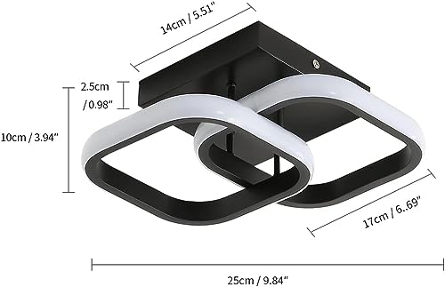 Image of Modern Dimmable LED Ceiling Light | Flush Mount Black Fixture with 3 Color Modes | Adjustable Brightness for Bedroom, Living Room & Dining Room (Ceiling Light (803))