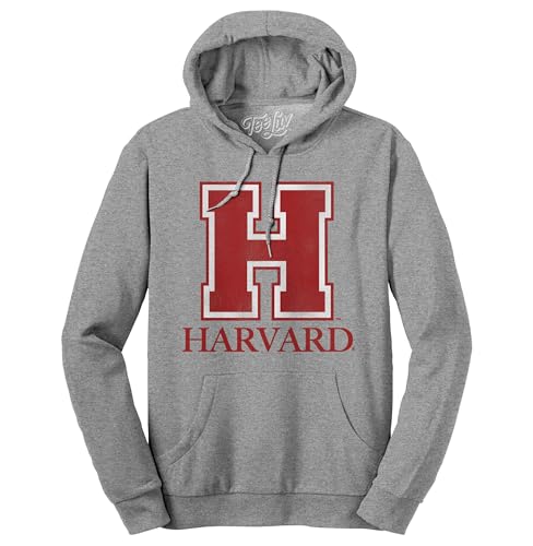 Tee Luv Men's Faded Harvard University Logo Hoodie