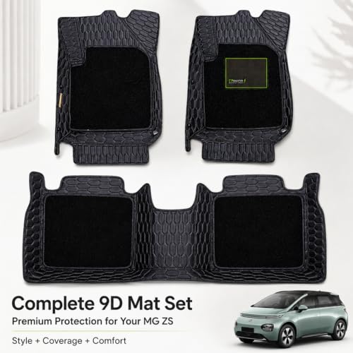 Image of EV MASTER 9D Car Floor Mats for MG ZS Hybrid (2026 Onwards) Complete Set | All Weather | Anti-Slip | Luxury Premium Car Mat | Full Coverage | Custom Fitted Car Foot Mats