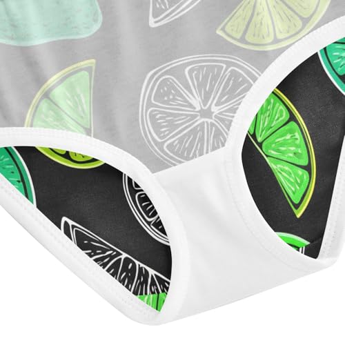 Limes Lemon Black Little Girl Panties Toddler Underwear Custom Cotton Personalized Undies Kids Briefs 2t 5