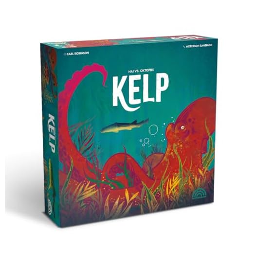 Wonderbow Kelp - Hai vs. Oktopus Brettspiel • EIN Spiel für 2 Personen • Asymmetrisches Strategiespiel • Für Erwachsene & Kinder ab 10 Jahren (Deutsch), 2 Spieler