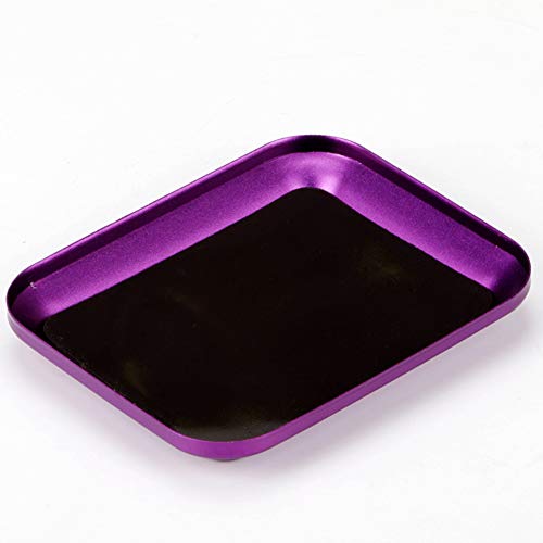 Ihreesy Magnetic Tool Tray, 87Mm X 67Mm X 0.7Mm Magnetic Parts Tray Aluminum Alloy Magnetic Parts Tray Dish Magnetic Parts Tray Auto Repair Tools For Home Garage Craft Room,Purple #TOP21